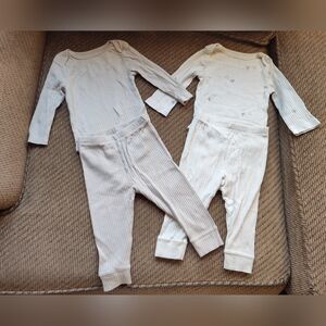 Cloud Island Soft Beige Baby Pajamas Sets, Size: 6-9 Months